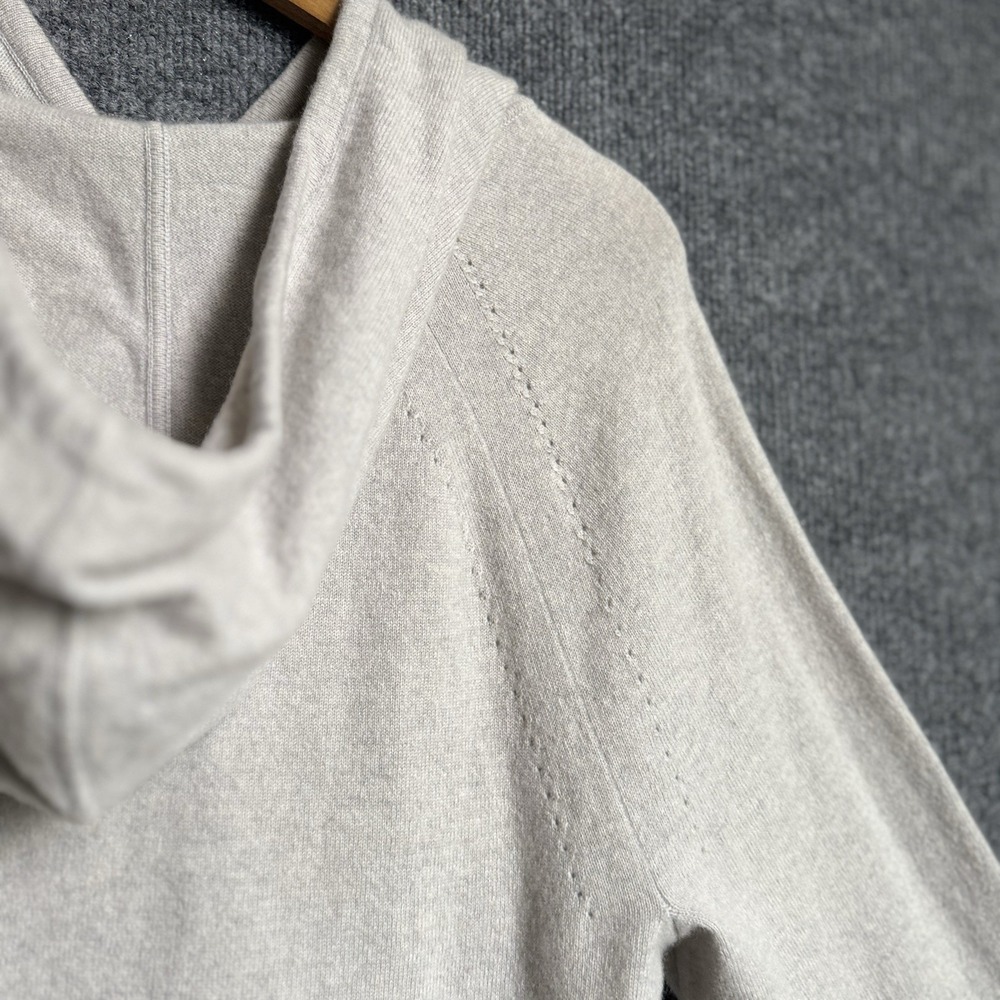 Banana Republic Todd & Duncan 100% Cashmere Hoodie M Gray Scottish Quiet Luxury - Picture 7 of 15